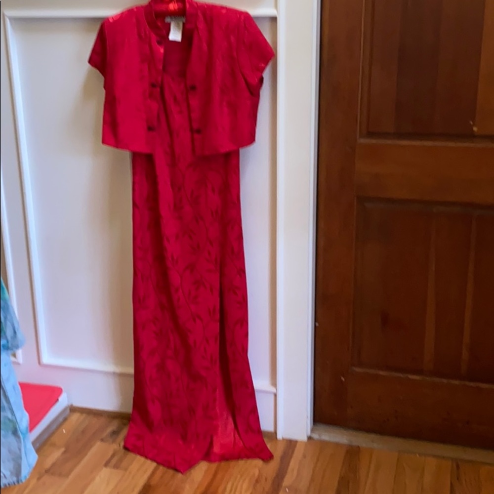 Red Evening gown with jacket 12